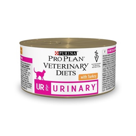 Pro Plan vet Feline UR ST/OX Urinary mousse​, влажный корм при заболеваниях мочевыводящих путей у кошек, индейка, банка 195гр.