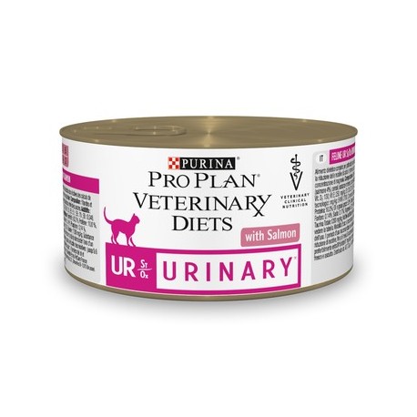 Pro Plan vet Feline UR ST/OX Urinary mousse​, влажный корм при заболеваниях мочевыводящих путей у кошек, лосось, банка 195гр.