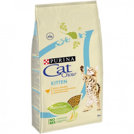 Cat Chow Kitten, Кэт Чау корм для котят с курицей, уп. 400 гр