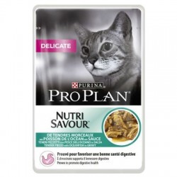 Pro Plan NutriSavour Delicate, для чувствительных кошек с океанической рыбой в соусе, пауч 85гр.