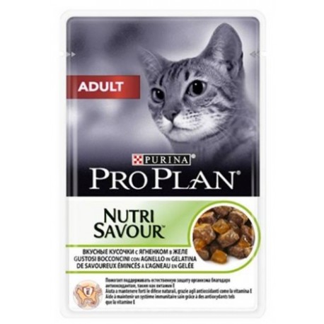 Proplan NutriSavour Adult вкусные кусочки с ягненком в желе, пауч 85 гр.