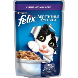 Felix ягнёнок в желе аппетитные кусочки пауч 85 гр