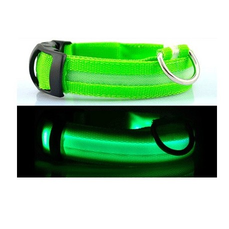 Светодиодный ошейник для собак USB, размер XL, зелёный