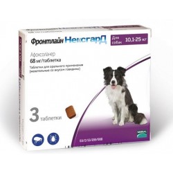 Фронтлайн НексгарД L– вкусная жевательная таблетка для собак от 10-25кг. от блох и клещей, уп. 3табл. 68мг.